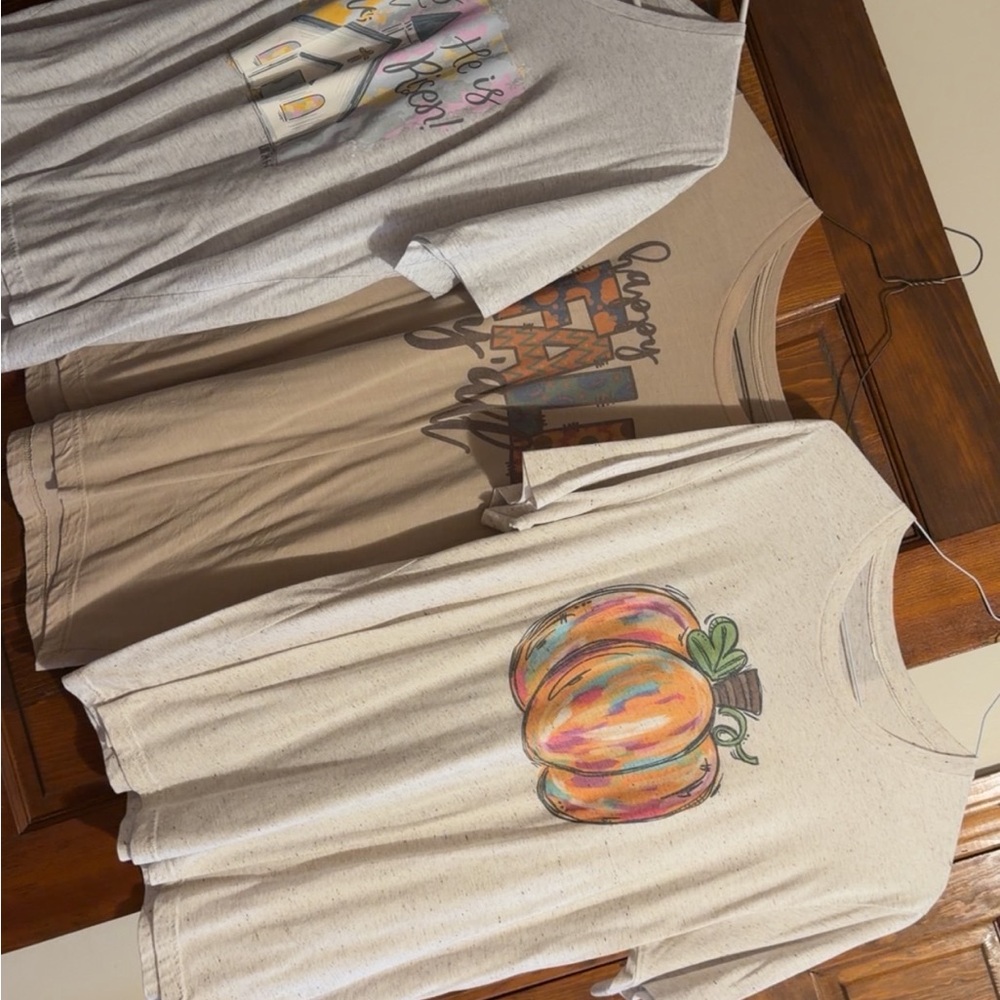 Kids Graphic T-Shirts - Beige and Tan